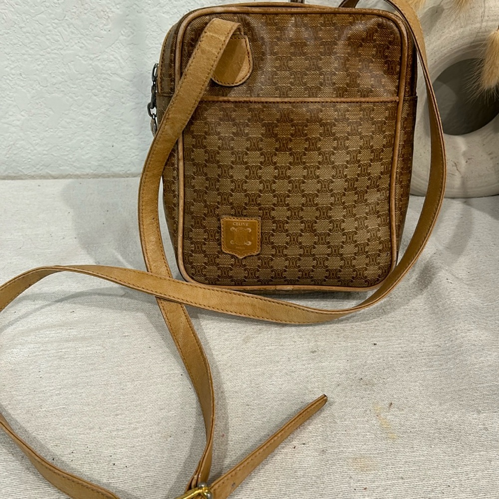 Vintage Celine Crossbody Horsebit Hardware Blonde Macadam
